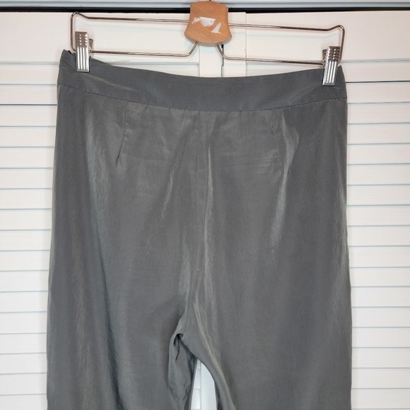 ZARA High Rise Crop Pants Grey Pleated Ankle Zip Women Small Minimalist‎ Trouser - Picture 6 of 14